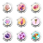 Fashion Cartoon Creative Design Foldable Purse Hook for Women's Table Handbag Storage Folding Decor Table Hook ice cream Flower