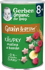 GERBER Organic chrumky s malinami a banánom 35 g