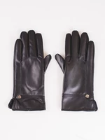 Černé dámské koženkové rukavice