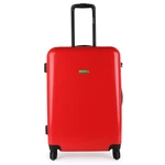 United Colors of Benetton Skořepinový cestovní kufr Cocoon M 65 l - červená