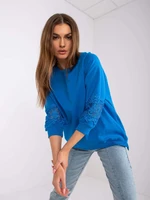 Dark blue casual blouse Torino RUE PARIS