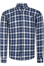 G742 DEWBERRY MEN'S SHIRT-STRIPED NAVY BLUE-YELLOW