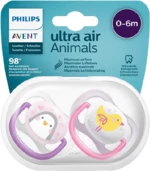 PHILIPS AVENT Cumlík Ultra air zvieratko 0-6m dievča 2 ks