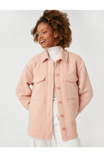 Koton Oversized Jacket with a Shirt Collar Long Sleeved, Pocket Detailed.