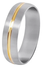 Troli Ocelový prsten se zlatým proužkem 54 mm