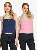 Set of two women's tank tops in pink and dark blue Tommy Jeans - Women