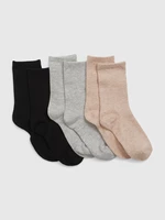 Set of three pairs of girls' socks in black, gray and pink GAP