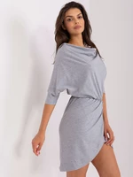 Grey casual cotton dress