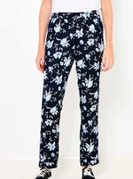 Dark blue floral trousers CAMAIEU - Women