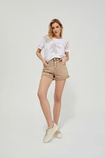 Denim shorts with high waist