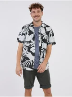 White-green men's floral shirt LERROS - Mens