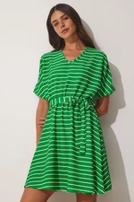 Happiness İstanbul Women's Green Cut Out Detailed Knitted Summer Daily Dress