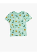 Koton T-Shirt Short Sleeve Crew Neck Cotton Summer Themed