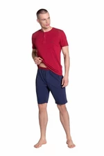 Henderson Dune 38879-33X červeno-tmavě modré Pánské pyžamo XXL Červeno-tmavě modrá