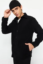 Trendyol Black Unisex Regular Fit Side Pocket Fleece Thick Winter Casual Shirt Jacket