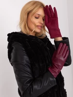 Vínové, elegantní dámské rukavice