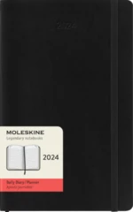 Moleskine Diář 2024 černý L, denní, měkký - 13 x 21 cm