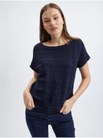 Orsay Dark blue ladies sweater with short sleeves - Women