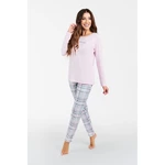 Glamour women's pyjamas, long sleeves, long pants - pink/print