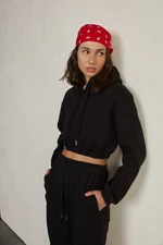 VATKALI Embroidered Cropped Sweatshirt Black