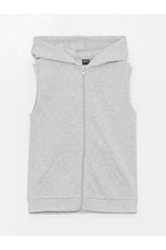 LC Waikiki Basic Boys' Zippered Vest with a Hoodie.