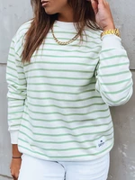 NIMFADORA women's sweatshirt with white and green stripes Dstreet