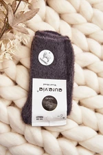 Warm smooth women's alpaca socks, dark grey