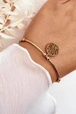 Women's steel string-on bracelet, gold