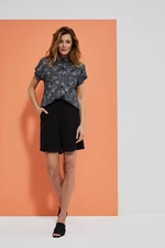 High waisted viscose shorts