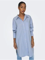 Light blue ladies striped long shirt ONLY Mathilde - Women