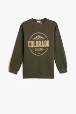 Koton Sweatshirt Long Sleeve Crew Neck Unicorn Print Detailed Raised