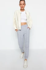 Trendyol Gray Knitted Sweatpants with Rib Detail with Elastic Waist Trendyol Gray Knitted Sweatpants with Rib Detail with Elastic Waist
