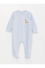 LC Waikiki V-Neck Embroidered Velvet Baby Boy Rompers