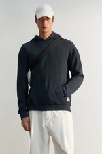 Trendyol Limited Edition Anthracite Men's Basic Relaxed/Comfortable Fit Hoodie. Faded 100% Cotton Sweatshirt.