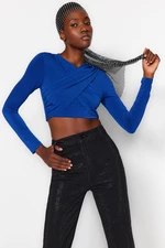 Trendyol Knitted Crop Blouse with Sax Knot