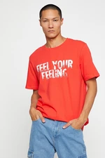 Koton Basic T-Shirt with Slogan Printed Crewneck