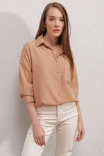 Bigdart 20153 Oversized Shirt with One Pocket - Biscuit