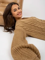 Camel Cardigan OCH BELLA with braids