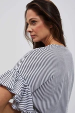 Moodo women's T-shirt - striped black and white
