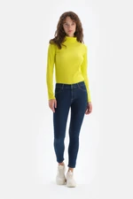 Dagi Navy Blue Denim Push-Up Leggings