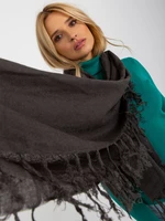 Lady's dark gray scarf with fringe