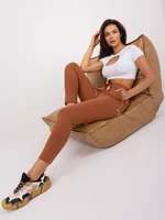 Light brown women's zippered sweatpants