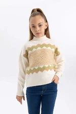 DEFACTO dívčí crop pulovr s polovičním rolákem