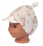 Mušelínový šátek s kšiltem Pivoňky, Baby Nellys - smetanový, vel. 80-98 (9-36m)