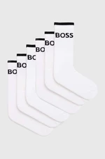 Ponožky BOSS 6-pak pánske, biela farba, 50510168