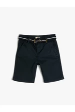 Koton Basic Bermuda Shorts With Belt Detail Pockets Cotton Cotton with Adjustable Elastic Waist.