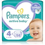 Pampers Active Baby Size 4 jednorazové plienky 9-14 kg 58 ks