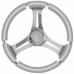 Osculati B Soft Polyurethane Steering Wheel Grey/Stainless Steel 350mm