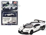 Bugatti Chiron Pur Sport White and Carbon Limited Edition to 3000 pieces Worldwide 1/64 Diecast Model Car by True Scale Miniatures