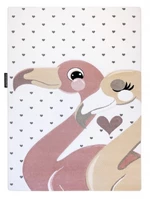 Dětský kusový koberec Petit Flamingos hearts cream-140x190